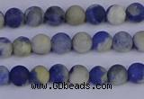 CRO950 15.5 inches 4mm round matte sodalite beads wholesale