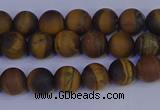 CRO961 15.5 inches 6mm round matte yellow tiger eye beads wholesale