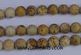 CRO970 15.5 inches 4mm round matte picture jasper beads wholesale