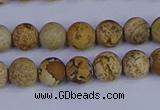 CRO971 15.5 inches 6mm round matte picture jasper beads wholesale