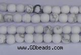 CRO980 15.5 inches 4mm round matte white howlite beads wholesale