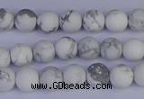 CRO981 15.5 inches 6mm round matte white howlite beads wholesale