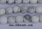 CRO982 15.5 inches 8mm round matte white howlite beads wholesale