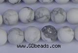 CRO983 15.5 inches 10mm round matte white howlite beads wholesale