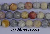 CRO991 15.5 inches 6mm round matte sky eye stone beads wholesale