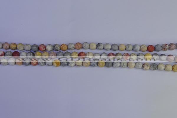 CRO991 15.5 inches 6mm round matte sky eye stone beads wholesale