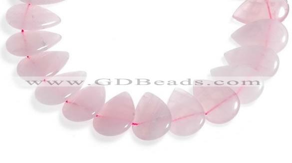 CRQ05 15 inch 20*30mm flat teardrop rose quartz beads Wholesale