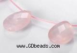 CRQ06 19*25mm faceted teardrop A grade natural rose quartz beads