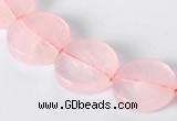 CRQ10 16mm coin A grade natural rose quartz beads Wholesale