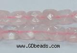 CRQ100 15.5 inches 10*10mm faceted square natural rose quartz beads