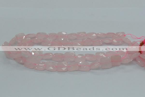 CRQ101 15.5 inches 14*14mm faceted square natural rose quartz beads