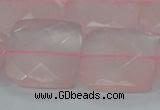 CRQ102 15.5 inches 25*25mm faceted square natural rose quartz beads