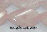 CRQ103 15.5 inches 30*40mm twisted teardrop natural rose quartz beads