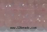 CRQ118 15.5 inches 7*12mm faceted rondelle rose quartz beads