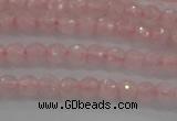 CRQ128 15.5 inches 4mm faceted round natural rose quartz beads