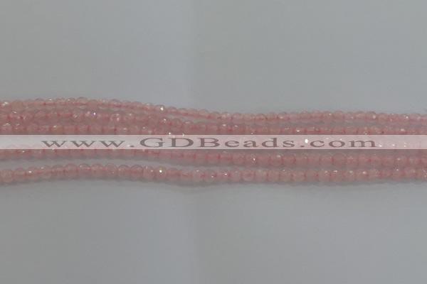 CRQ128 15.5 inches 4mm faceted round natural rose quartz beads