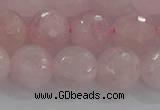 CRQ131 15.5 inches 10mm faceted round natural rose quartz beads