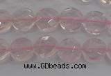 CRQ136 15.5 inches 8mm faceted coin natural rose quartz beads