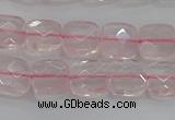 CRQ153 15.5 inches 8mm faceted square natural rose quartz beads