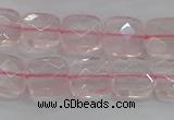 CRQ154 15.5 inches 10mm faceted square natural rose quartz beads