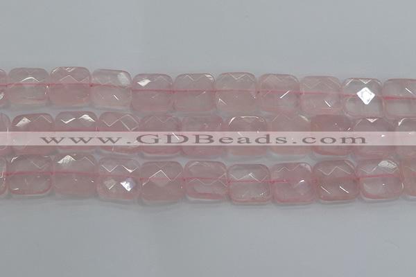 CRQ158 15.5 inches 20mm faceted square natural rose quartz beads