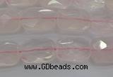 CRQ163 15.5 inches 8*10mm faceted rectangle natural rose quartz beads