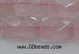 CRQ167 15.5 inches 15*20mm faceted rectangle natural rose quartz beads