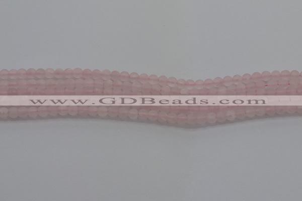 CRQ180 15.5 inches 4mm round matte rose quartz beads wholesale