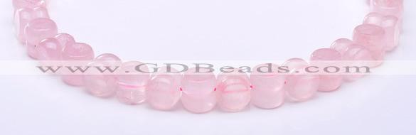 CRQ19 12*12mm dumbbell-shaped natural rose quartz bead Wholesale