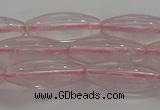 CRQ190 15.5 inches 8*20mm rice natural rose quartz beads