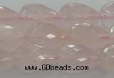 CRQ197 15.5 inches 12*16mm faceted teardrop natural rose quartz beads