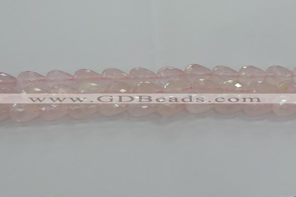 CRQ197 15.5 inches 12*16mm faceted teardrop natural rose quartz beads