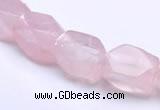 CRQ20 faceted brick shape natural rose quartz beads Wholesale