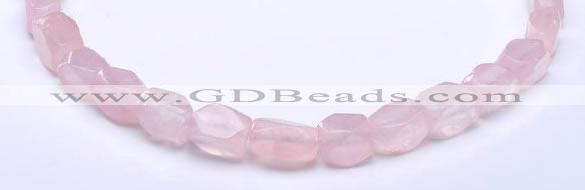 CRQ20 faceted brick shape natural rose quartz beads Wholesale