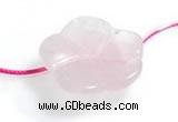 CRQ21 17 inches 24mm carved flower rose quartz beads Wholesale