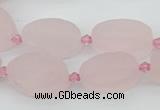 CRQ234 15.5 inches 13*20mm oval rose quartz beads wholesale