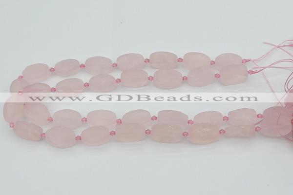 CRQ234 15.5 inches 13*20mm oval rose quartz beads wholesale