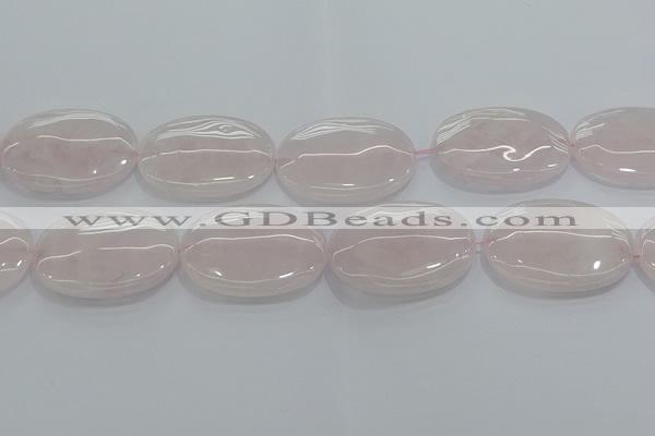 CRQ238 15.5 inches 30*40mm oval rose quartz beads wholesale