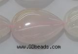 CRQ241 15.5 inches 18*25mm flat teardrop rose quartz beads