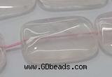 CRQ246 15.5 inches 18*25mm rectangle rose quartz beads wholesale