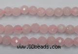 CRQ261 15.5 inches 6mm faceted round rose quartz beads