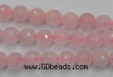 CRQ262 15.5 inches 8mm faceted round rose quartz beads