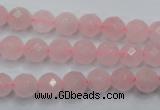 CRQ263 15.5 inches 8mm faceted round rose quartz beads