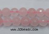 CRQ264 15.5 inches 10mm faceted round rose quartz beads