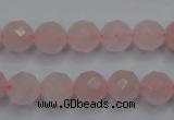 CRQ265 15.5 inches 10mm faceted round rose quartz beads