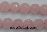 CRQ266 15.5 inches 12mm faceted round rose quartz beads