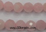 CRQ267 15.5 inches 12mm faceted round rose quartz beads