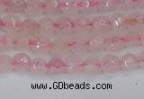 CRQ280 15.5 inches 4mm faceted round rose quartz beads wholesale