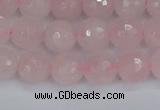 CRQ282 15.5 inches 8mm faceted round rose quartz beads wholesale