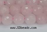 CRQ283 15.5 inches 10mm faceted round rose quartz beads wholesale